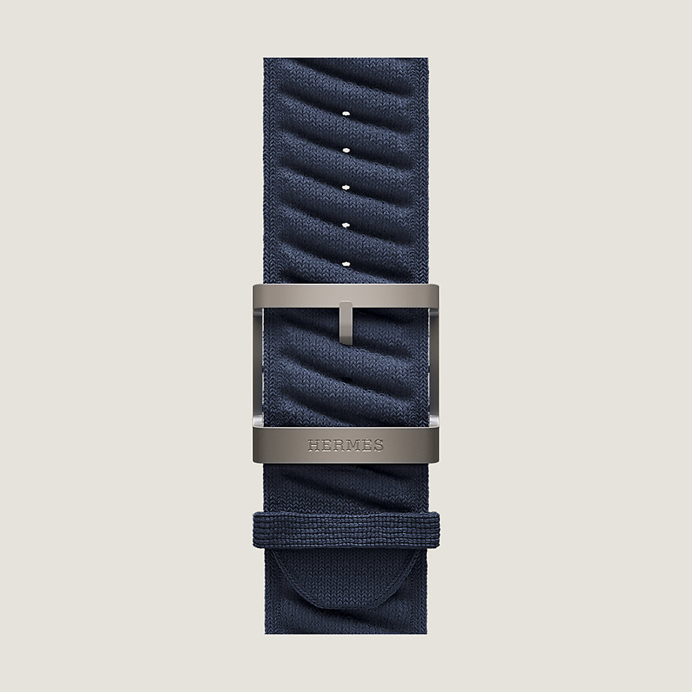 2296 Apple Watch エルメス　ブルー　ロープ柄　HERMES Apple Watch Hermès ドゥブルトゥール 《アピ》 42 mm - ブルー